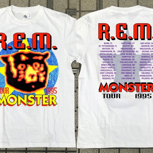 REM T-Shirt 1995 Monster Tour Vintage Rock Band 2 Sided Concert Graphic 92 - Picture 1 of 6